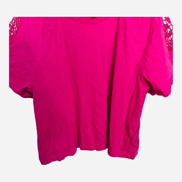 Old Navy Everywear Cut Out Cropped Tee 100% Cotton Hot Pink Size XL - Picture 4 of 8